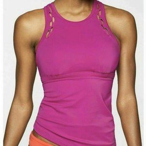Athleta High Neck Bra Cup Loop Swim Tankini 36D/DD